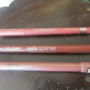 L.A auto lip liner RIMMEL Exaggerate Lip Liner NYX Eyeliner lot of three (3)